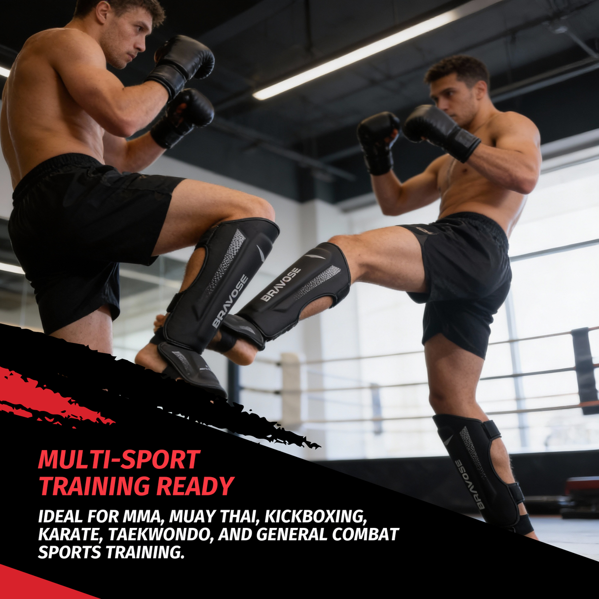 Bravose MMA Shin Guards Black