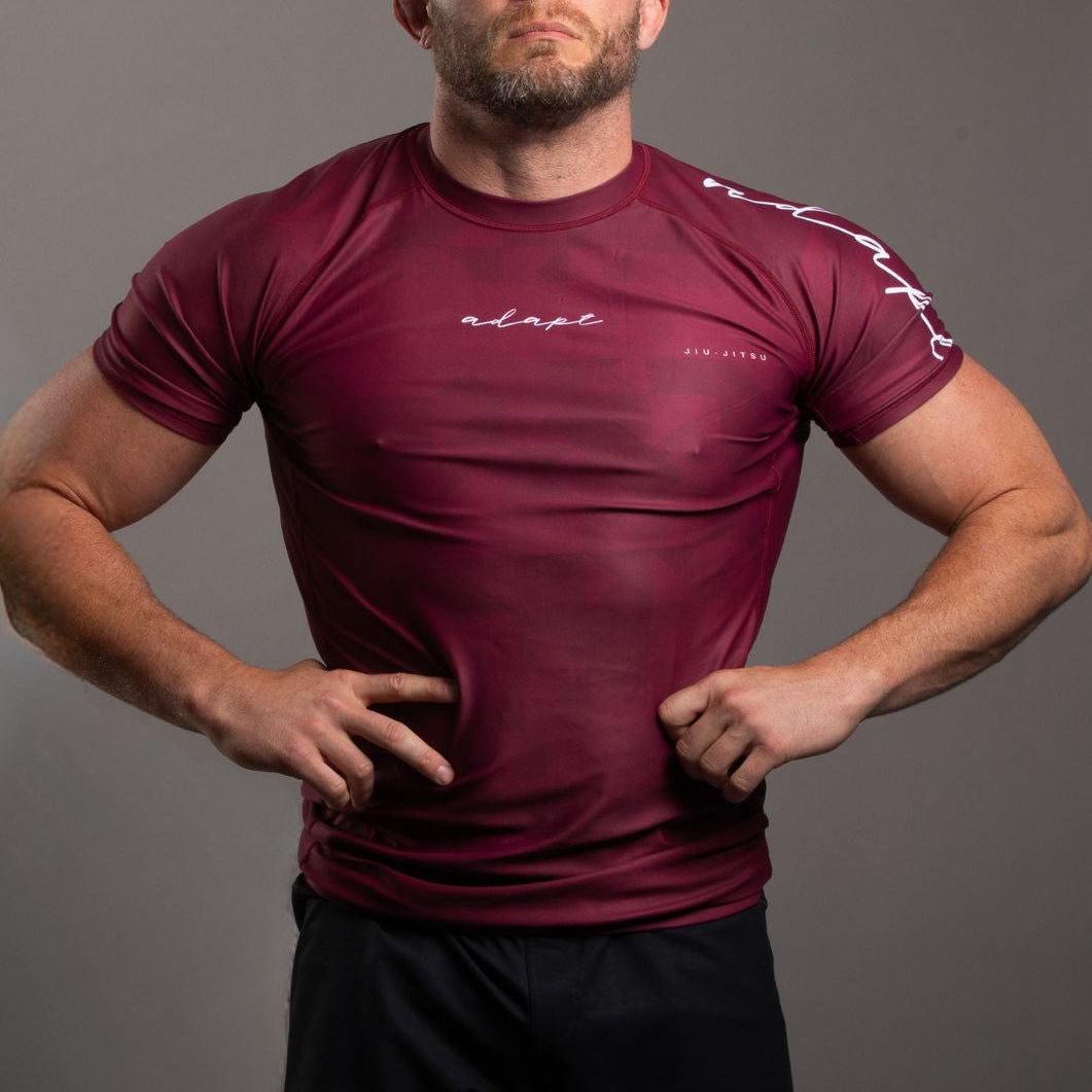 Adapt Jiu-Jitsu Mens Prism Rash Guard Maroon