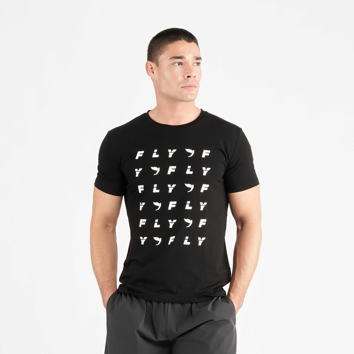 Fly Monogram Tee Black