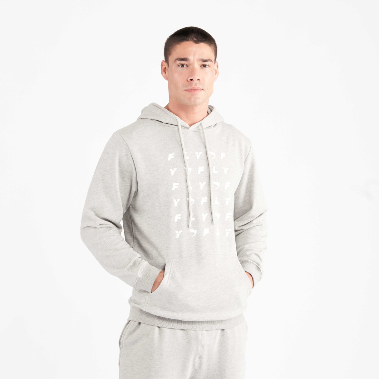 Fly Monogram Hoodie Grey