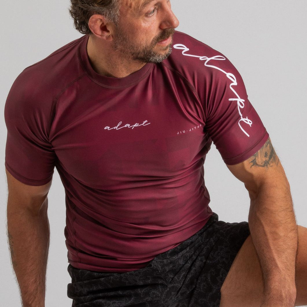 Adapt Jiu-Jitsu Mens Prism Rash Guard Maroon