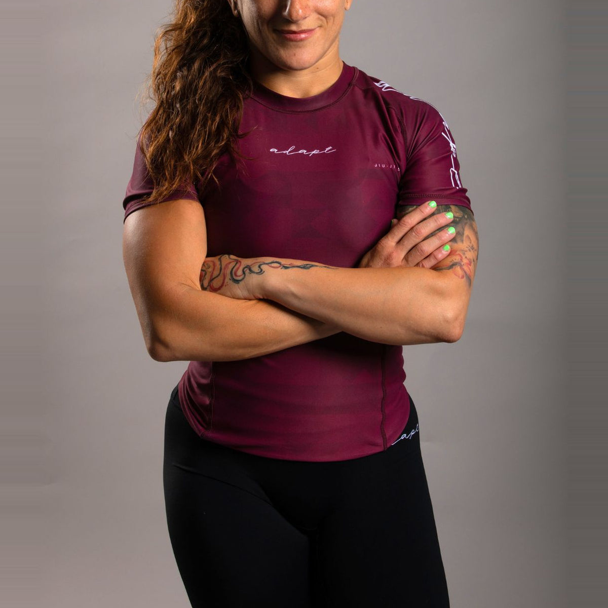 Adapt Jiu-Jitsu Womens Prism Rash Guard Maroon
