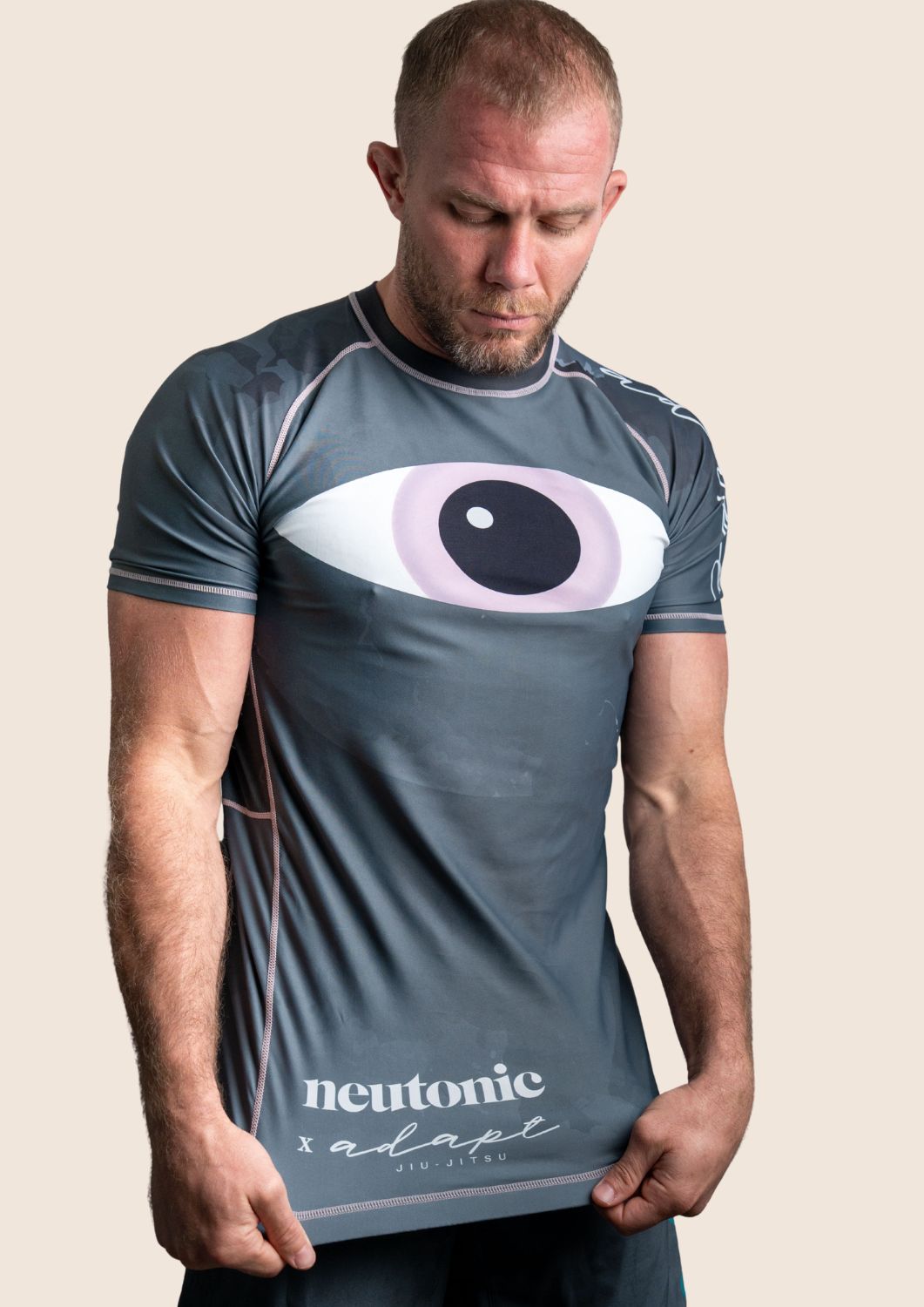 Adapt Jiu-Jitsu Mens Neutonic x Adapt Comp Team Rash Guard Gunmetal Grey