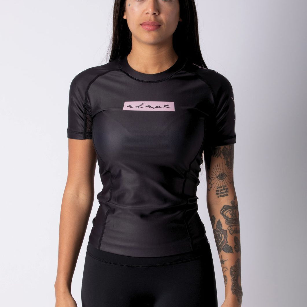 Adapt Jiu-Jitsu Womens Original Rash Guard Pink on Black