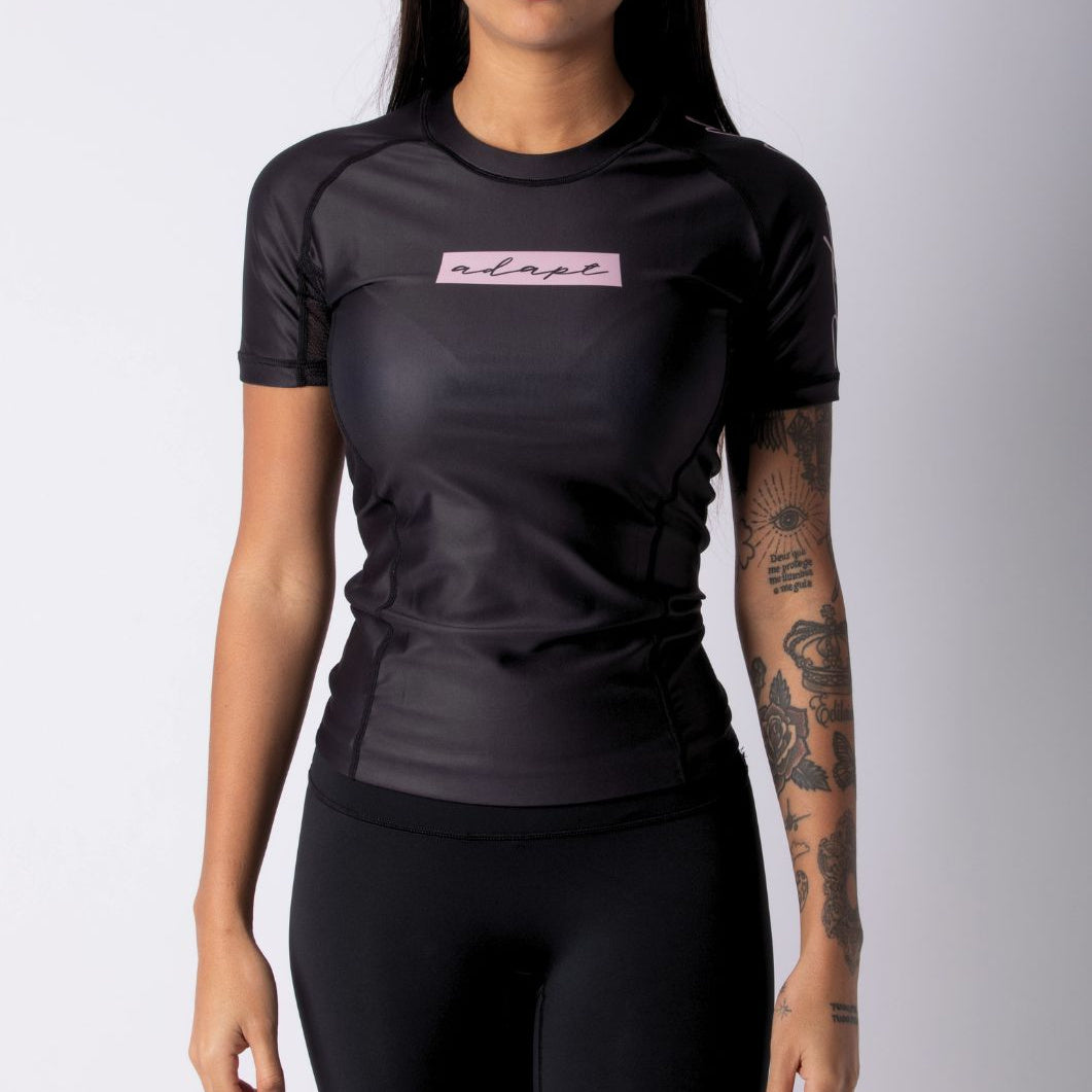 Adapt Jiu-Jitsu Womens Original Rash Guard Pink on Black