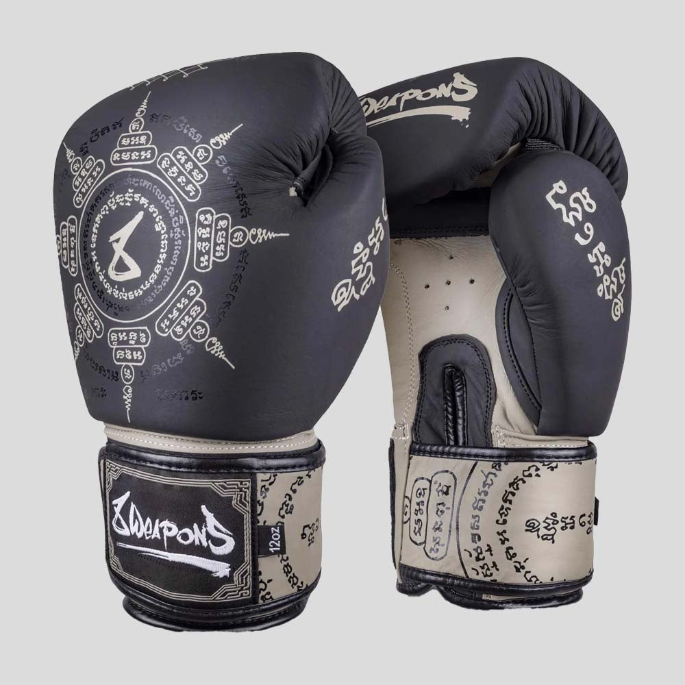 8 Weapons 8 Ways Yant Boxing Gloves Black/Sand