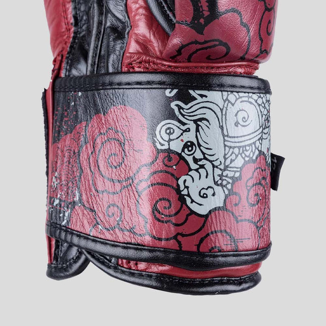 8 Weapons Hanuman Yant Boxing Gloves Black/Red