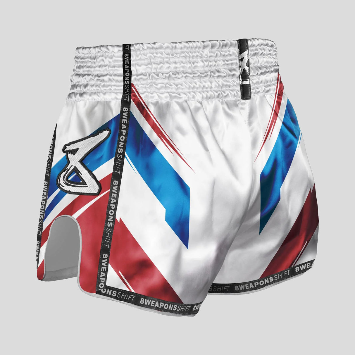 8 Weapons Shift Muay Thai Shorts White/Navy/Red