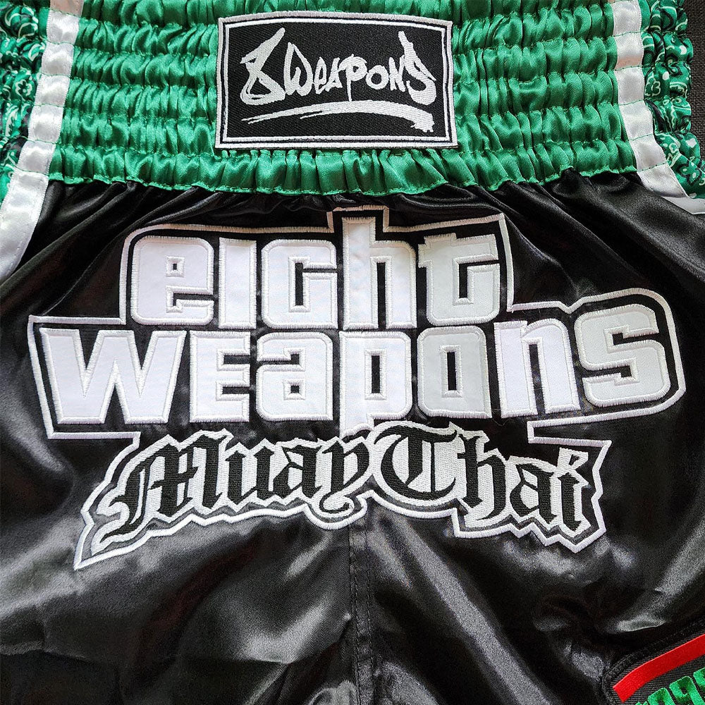 8 Weapons West Coast Muay Thai Shorts Black/Green