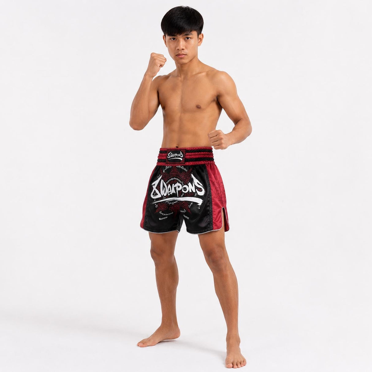 8 Weapons 8 Ways Yant 2.0 Muay Thai Shorts Black/Bordeaux - view 9