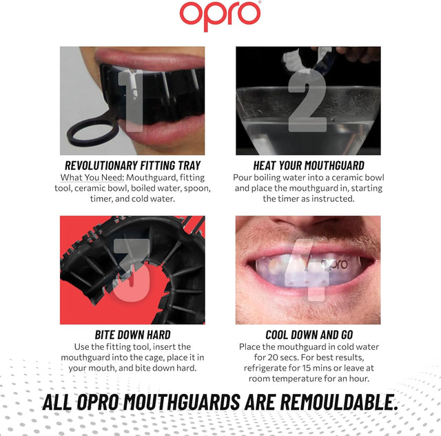 Opro Silver Grillz Self-Fit Mouth Guard Black/Silver