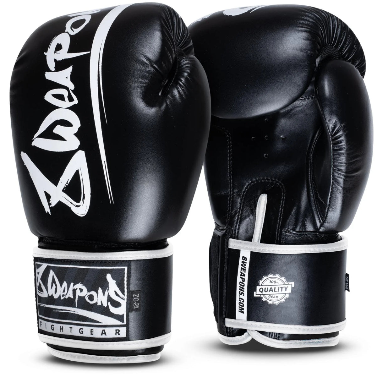 8 armas ilimitadas 2.0 luvas de boxe preto/branco