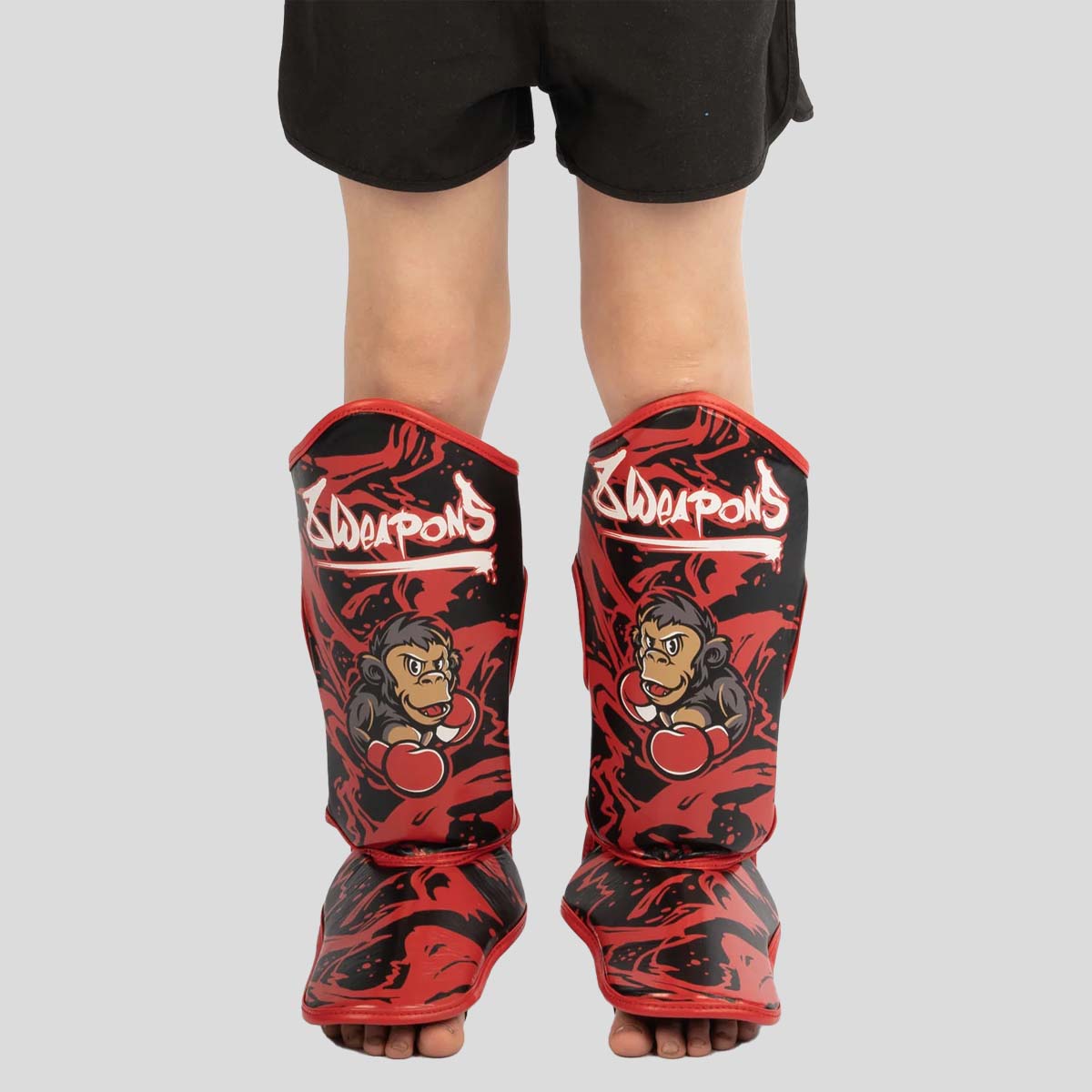 8 Weapons Joe Kids Shin Guards schwarz/rot