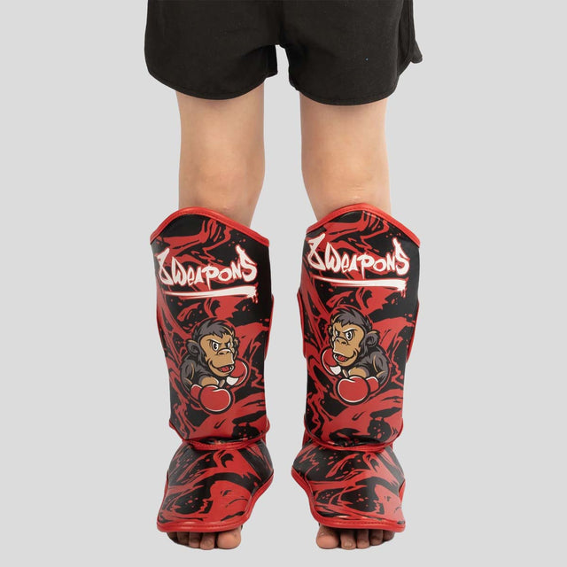 8 Weapons Joe Kids Shin Guards Black/Red