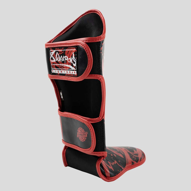 8 Weapons Joe Kids Shin Guards Black/Red