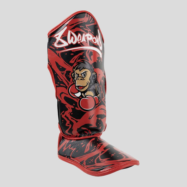 8 Weapons Joe Kids Shin Guards Black/Red