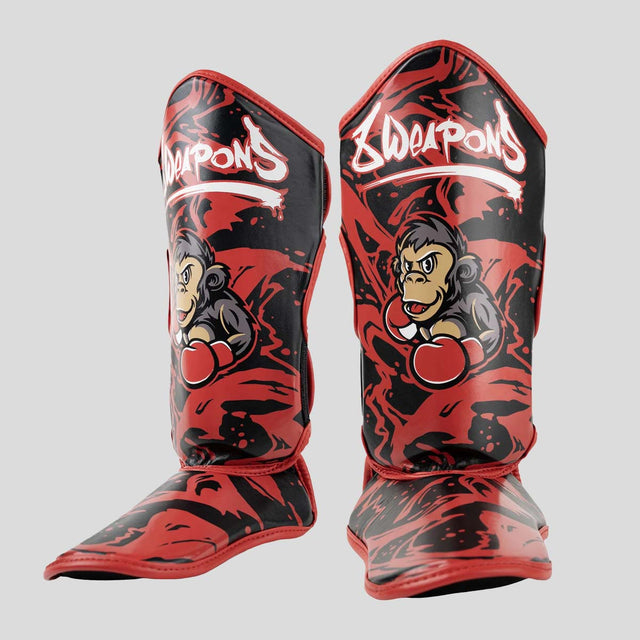 8 Weapons Joe Kids Shin Guards Black/Red