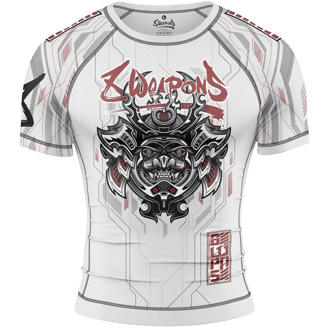 8 Weapons Samurai 2.0 Short Sleeve Rash Guard White/Red