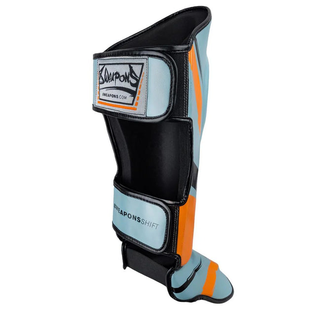 8 Weapons Shift Shin Guards Ice Grey/Orange