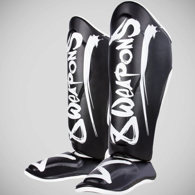 8 Weapons Unlimited 2.0 Shin Guards Black/White