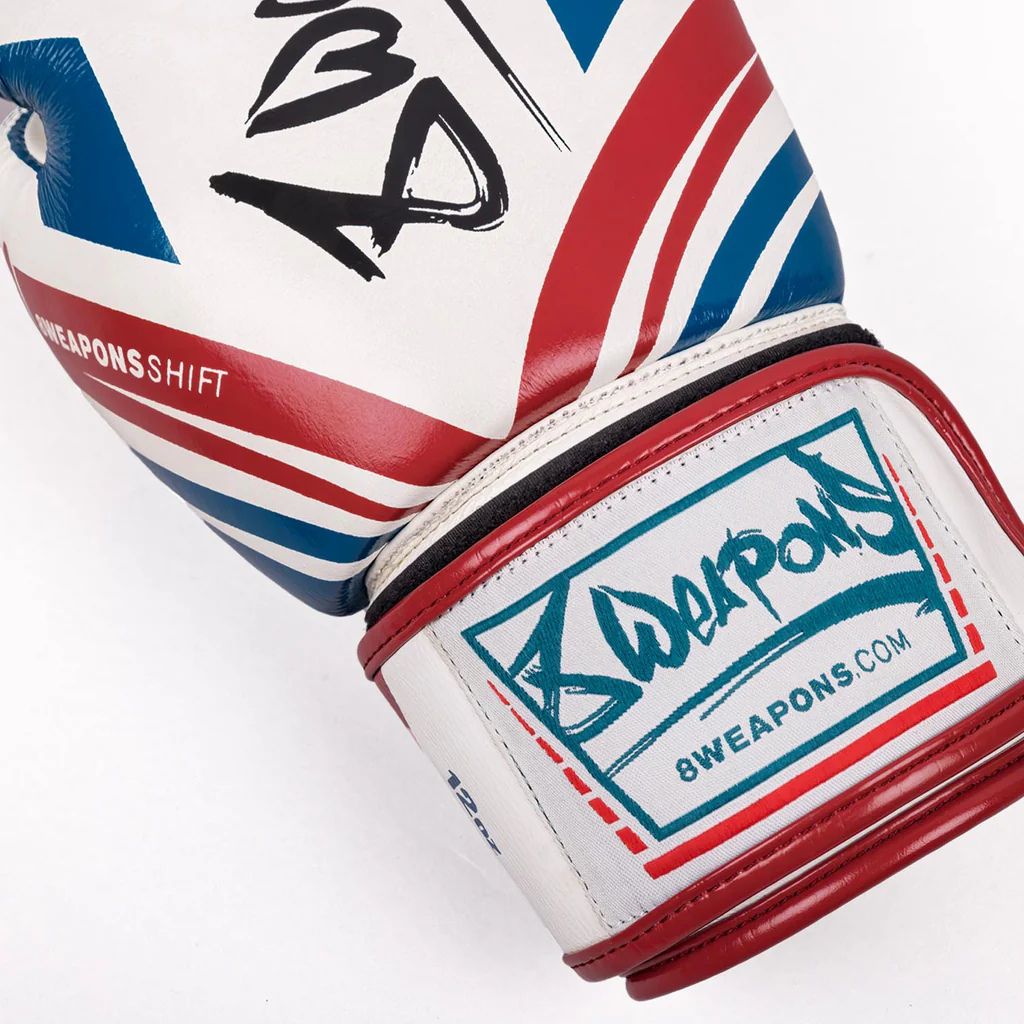 8 Weapons Schaltkartierhandschuhe Weiß/Marine/Rot