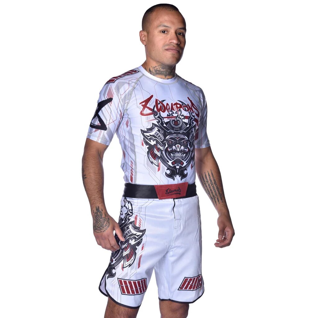 8 Weapons Samurai 2.0 Fight Shorts White/Red