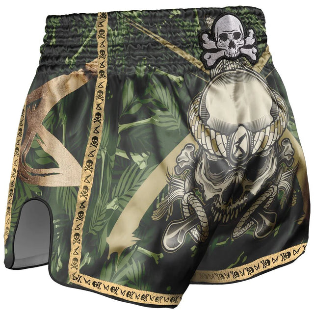 8 Weapons Bone Island Muay Thai Shorts Olive/Gold