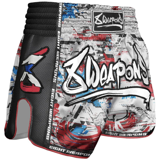8 Weapons Cut Like a Blade 2.0 Muay Thai Shorts White