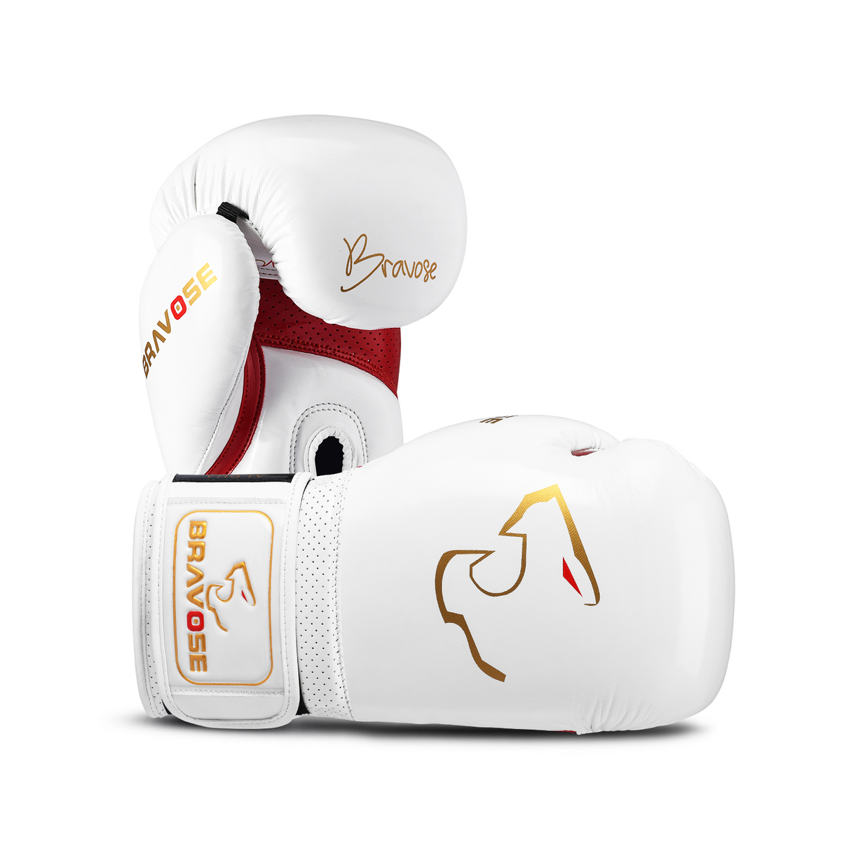 Bravose Alpha White & Red Boxing Gloves