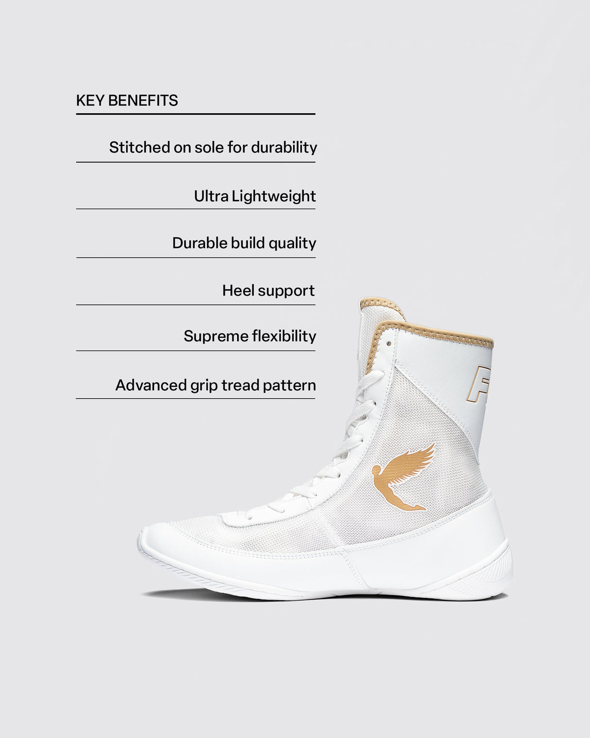 Fly Tempest Boxing Boots White/Gold