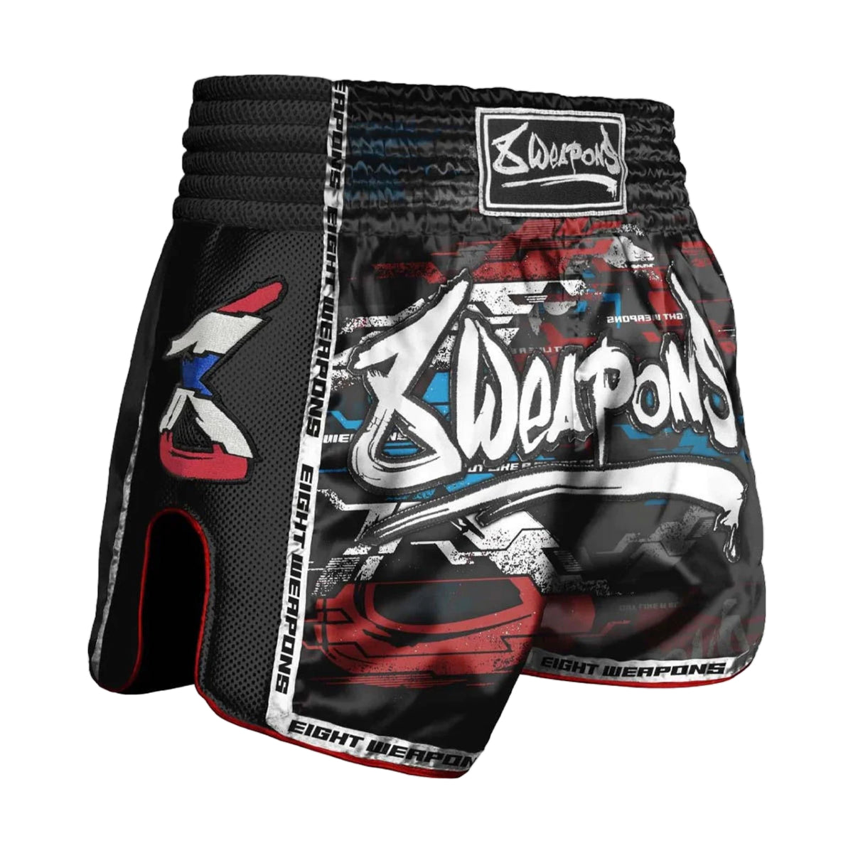 8 zbraní řezané jako čepel 2.0 Muay Thai Shorts Black