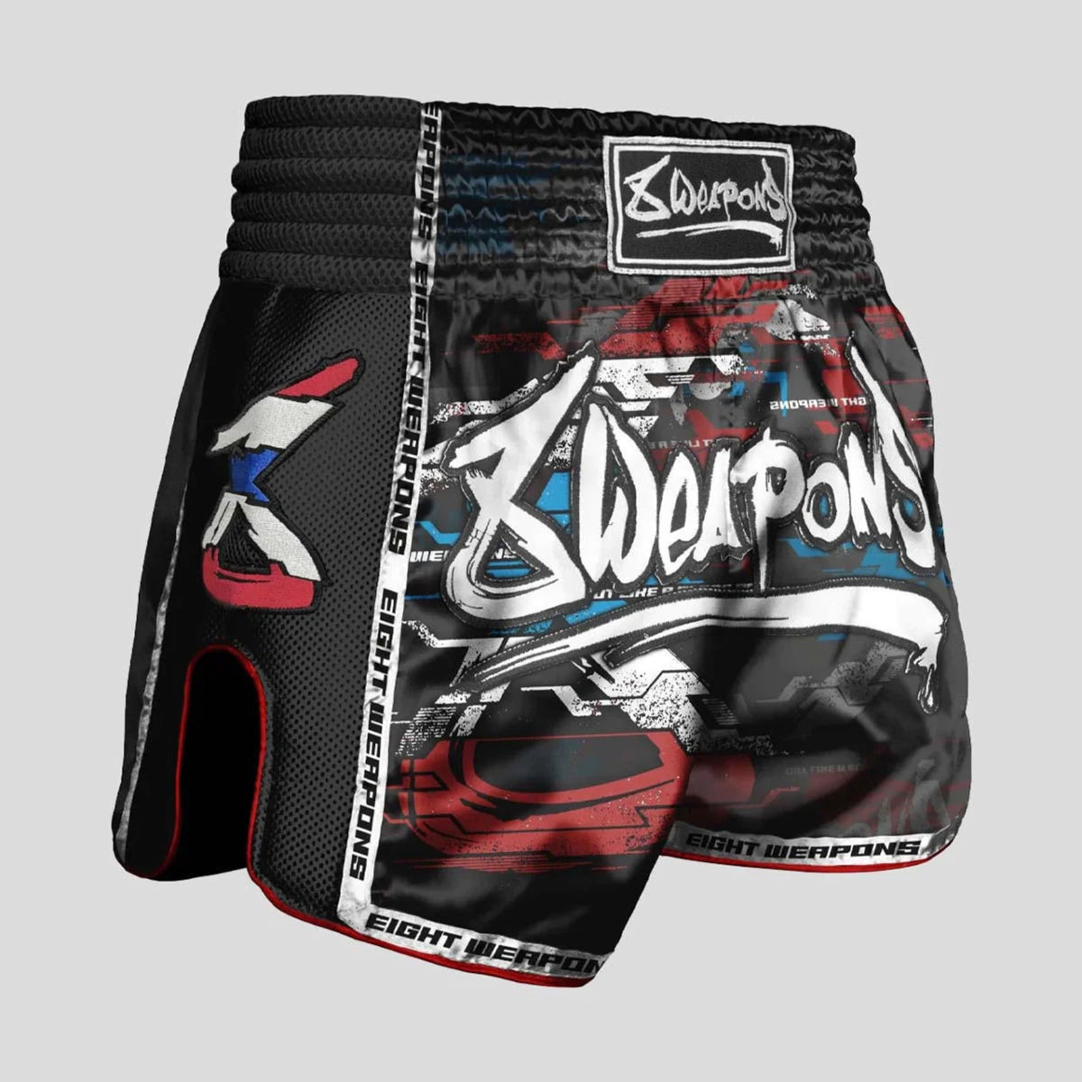 8 zbraní řezané jako čepel 2.0 Muay Thai Shorts Black