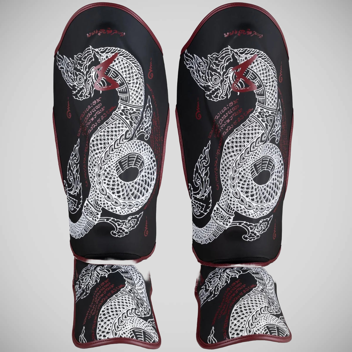 8 Weapons Sak yant Naga Shin Guards Schwarz