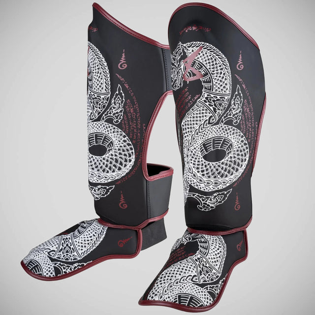 8 Weapons Sak Yant Naga Shin Guards Black