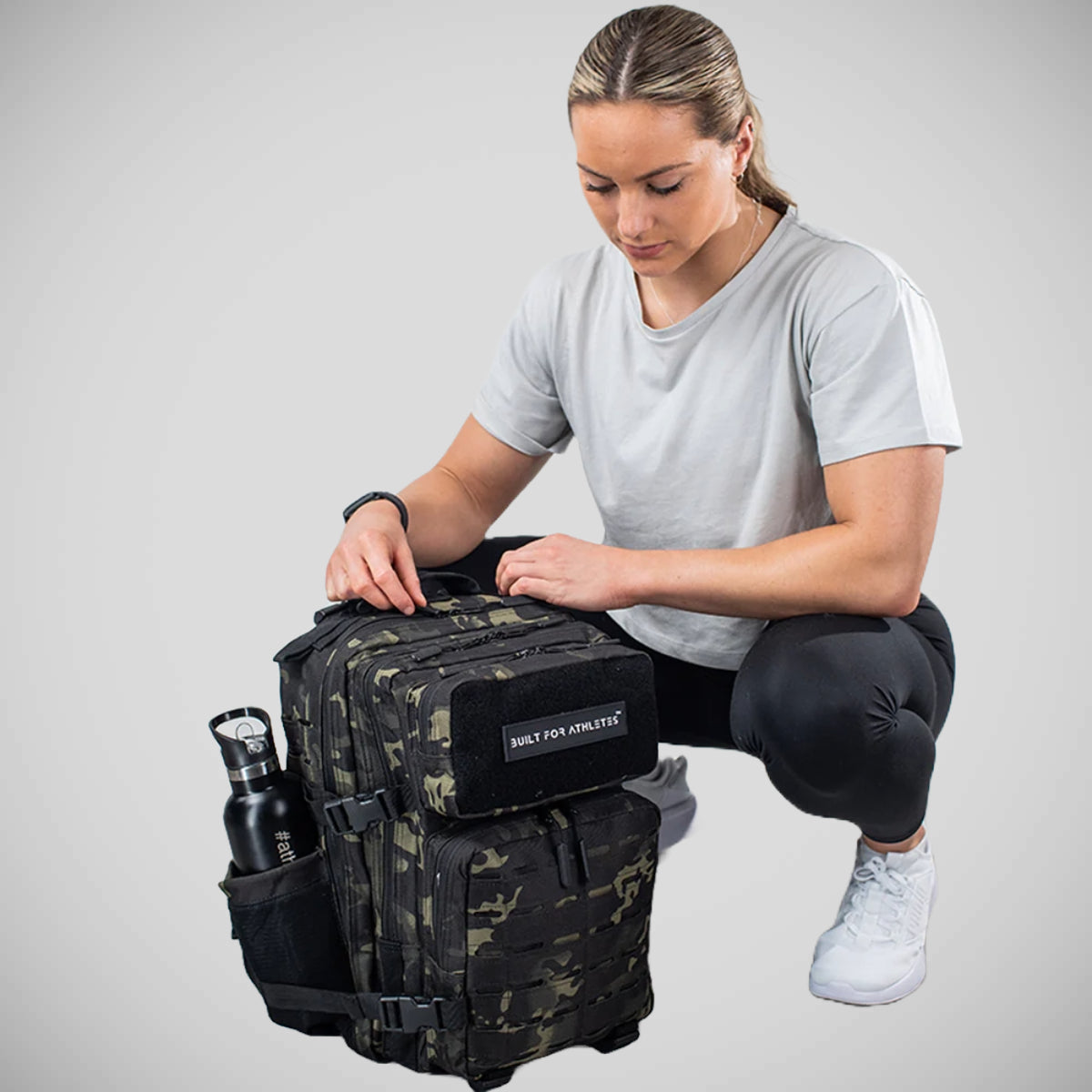 Construit pentru sportivi mici rucsac de rucsac negru camo