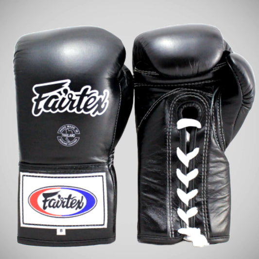 Black Fairtex Mexican Lace-up Boxing Gloves