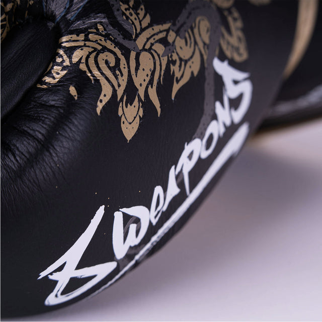 8 Weapons Three Elephants 2.0 Boxing Gloves Black/Gold
