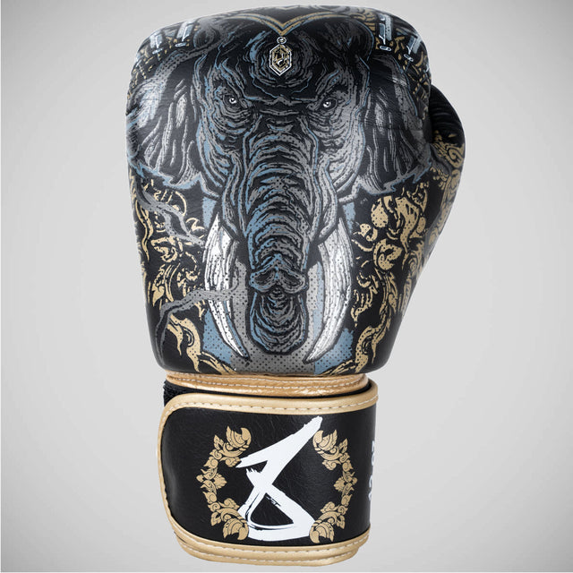 8 Weapons Three Elephants 2.0 Boxing Gloves Black/Gold