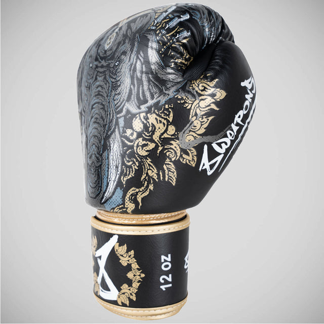 8 Weapons Three Elephants 2.0 Boxing Gloves Black/Gold