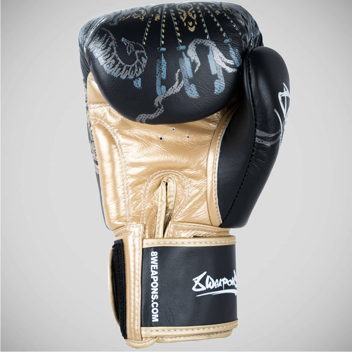 8 Armas três elefantes 2.0 luvas de boxe preto/dourado