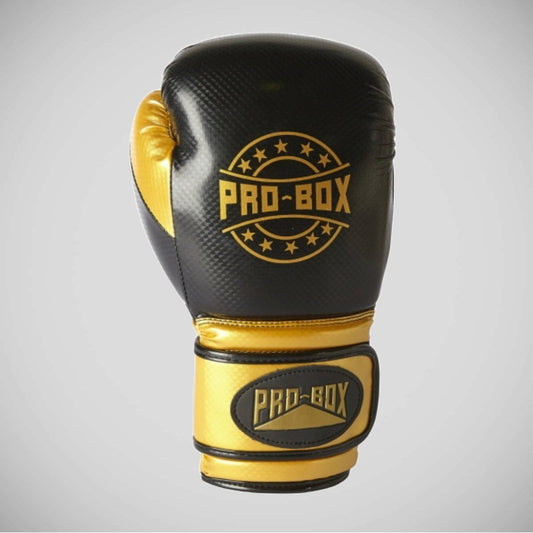 Black/Gold Pro-Box Champ Spar Boxing Gloves