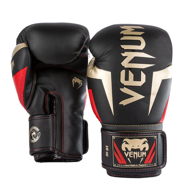 Venum Elite Boxing Gloves Black/Gold/Red