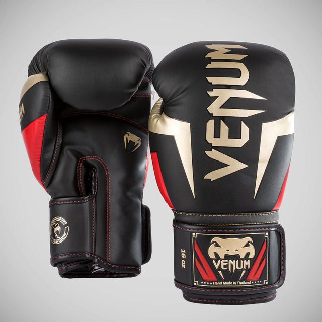 Venum Elite Boxing Gloves Black/Gold/Red