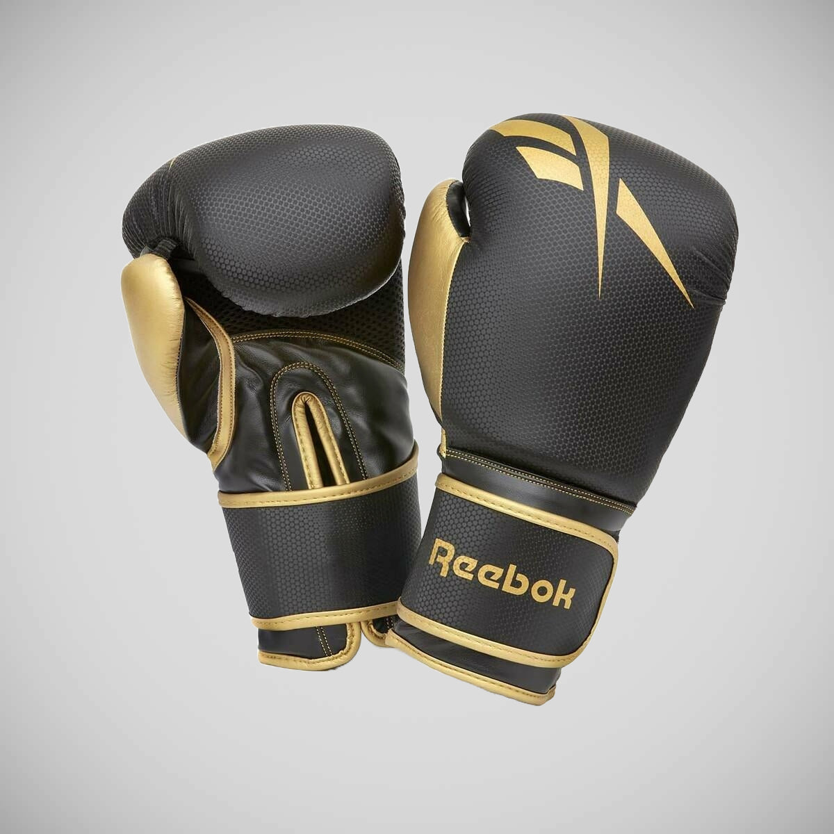 Reebok 4 pés de saco de punção e luvas de boxe preto/dourado