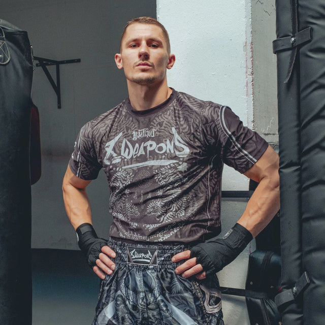8 Weapons Tiger Yant Functional T-Shirt Black/Grey