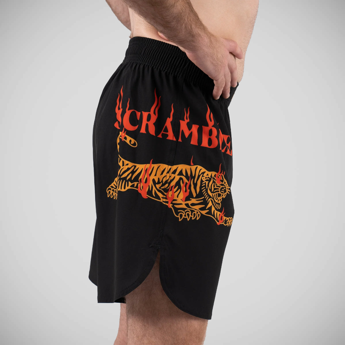 Black/Orange Scramble Burning Tiger Grappling Shorts