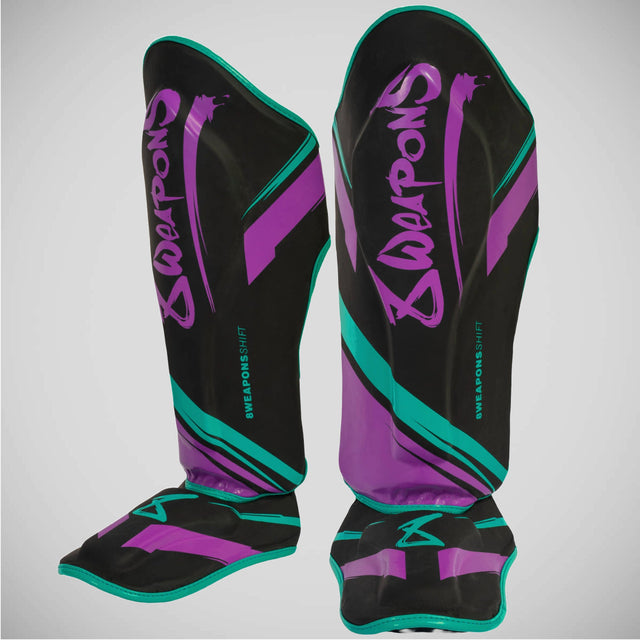 8 Weapons Shift Cyber Shin Guards Black/Pink/Green