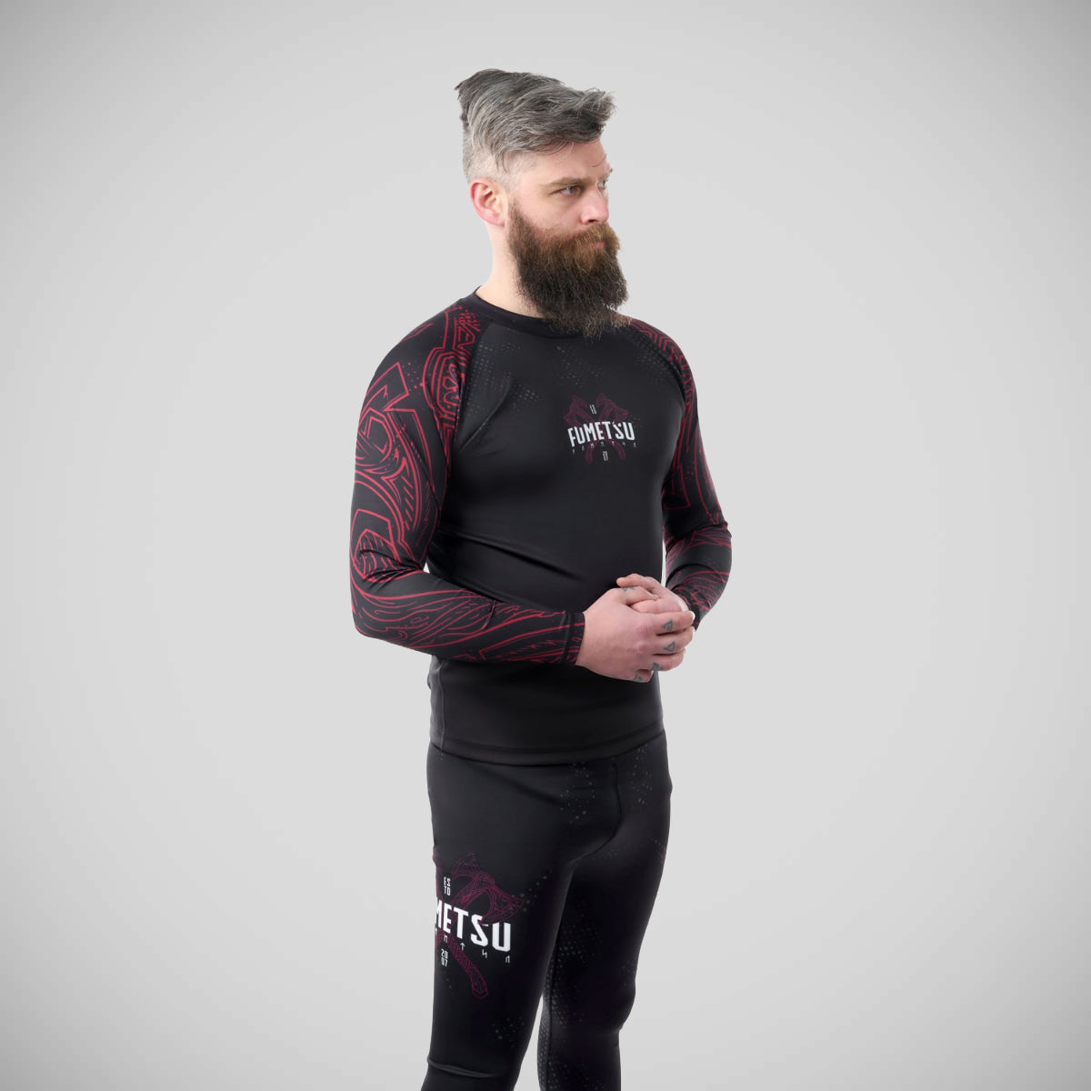 Fumetsu Berserker Rash Guard z długim rękawem w kolorze czarnym/czerwonym