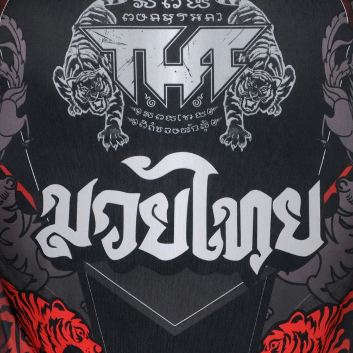 Tuff Sport Double Tiger com T-Shirt Mythical Forest Creaturas Thai Black