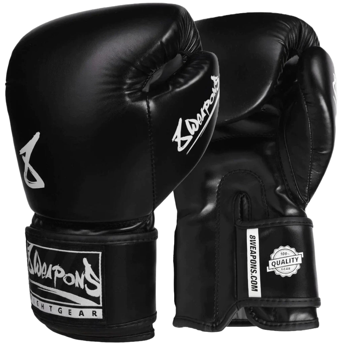 8 Weapons Gants de boxe pure noirs / blancs